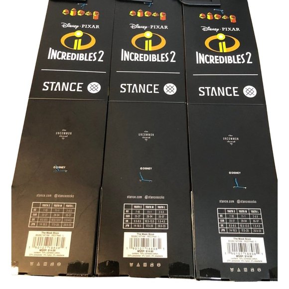 Stance Youth Large Disney Incredibles Socks Set of 3 Pairs - Picture 2 of 2
